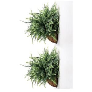 Faux Boston Fern with Hanging Basket 18in Fake Hanging Fern, Life like New